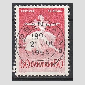 FRIM�RKER DANMARK | 1965 - AFA 438 - Ballet og Musikfestival - 50 �re r�d - Pragt Stemplet