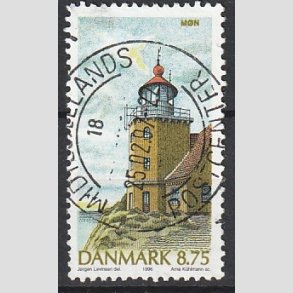 FRIM�RKER DANMARK | 1996 - AFA 1127 - Danske fyrt�rne - 8,75 Kr. flerfarvet - Pragt Stemplet