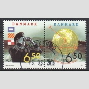 FRIM�RKER DANMARK | 1998 - AFA 1181,1182 - 28 maj S�fart - 6,50 + 6,50 Kr. par flerfarvet - Lux Stemplet Birker�d