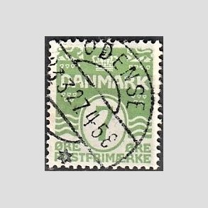 FRIM�RKER DANMARK | 1926-30 - AFA 167 - B�lgelinie 7 �re lysgr�n - Lux Stemplet 