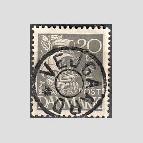 FRIM�RKER DANMARK | 1927 - AFA 170 - Karavel 20 �re gr� - Pragt Stemplet 