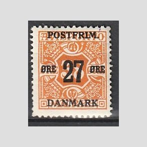 FRIMRKER DANMARK | 1918 - AFA 92 - 27 re/38 re orange provisorium - Ubrugt