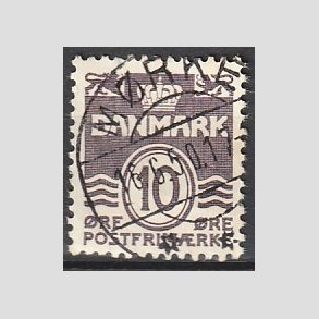 FRIM�RKER DANMARK | 1938 - AFA 248b - B�lgelinie 10 �re gr�violet type II - Lux Stemplet 