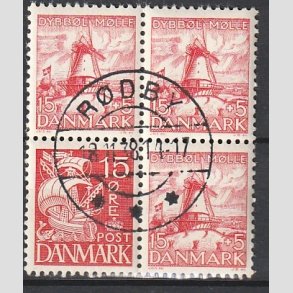 FRIMRKER DANMARK | 1937 - AFA 238 - Dybbl Mlle Blok 3 - Pragt Stemplet 