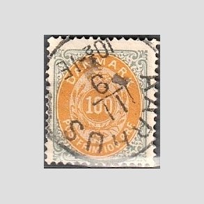 FRIM�RKER DANMARK | 1875 - AFA 31 - 100 �re gr�/gul - Stemplet 