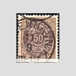 FRIM�RKER DANMARK | 1875 - AFA 30 - 50 �re brun/lilla - Stemplet