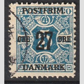FRIMRKER DANMARK | 1918 - AFA 86x - 27 re/5 re tak 12 3/4 bl provisorium - Stemplet