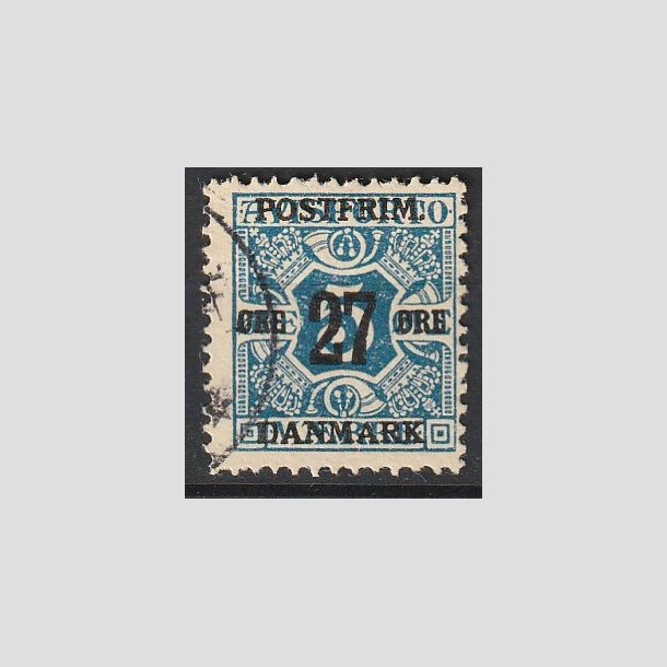 FRIMRKER DANMARK | 1918 - AFA 86x - 27 re/5 re tak 12 3/4 bl provisorium - Stemplet
