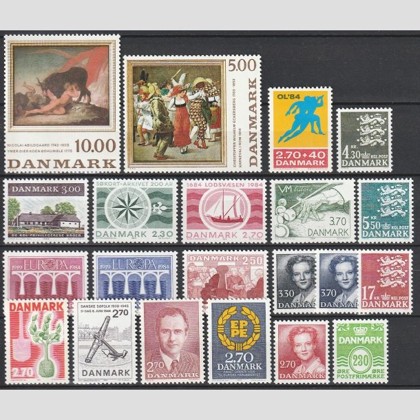 FRIMRKER DANMARK | 1984 - AFA 796,798,804,817 mv. - Div. st og mrker - Postfrisk