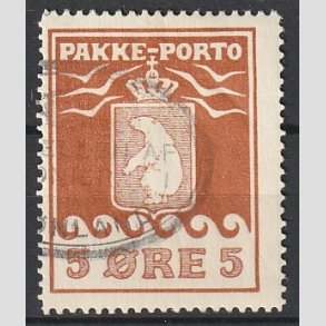 FRIMRKER GRNLAND | 1915 - AFA 6 - PAKKEPORTO 5 RE BRUN - STEMPLET