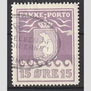 FRIM�RKER GR�NLAND | 1915 - AFA 8 - PAKKEPORTO 15 �RE VIOLET - STEMPLET