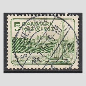 FRIM�RKER DANMARK | 1937 - AFA 239 - Chr. X 25 �re jubil�um 5 �re gr�n - Lux Stemplet 