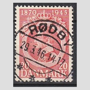 FRIM�RKER DANMARK | 1945 - AFA 291 - Chr. X 75 �r 20 �re r�d - Pragt Stemplet 