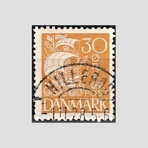 FRIM�RKER DANMARK | 1927 - AFA 172 - Karavel 30 �re gul - Lux Stemplet 