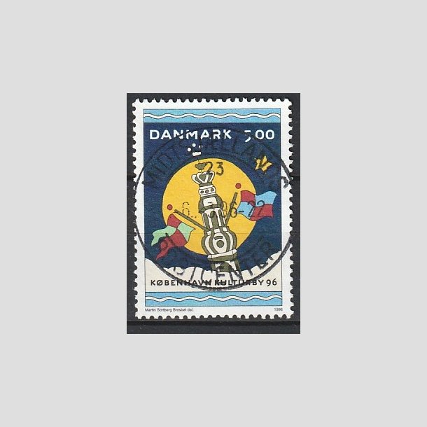 FRIMRKER DANMARK | 1996 - AFA 1108 - Kbenhavn Kulturby 96 - 5,00 Kr. flerfarvet - Pragt Stemplet