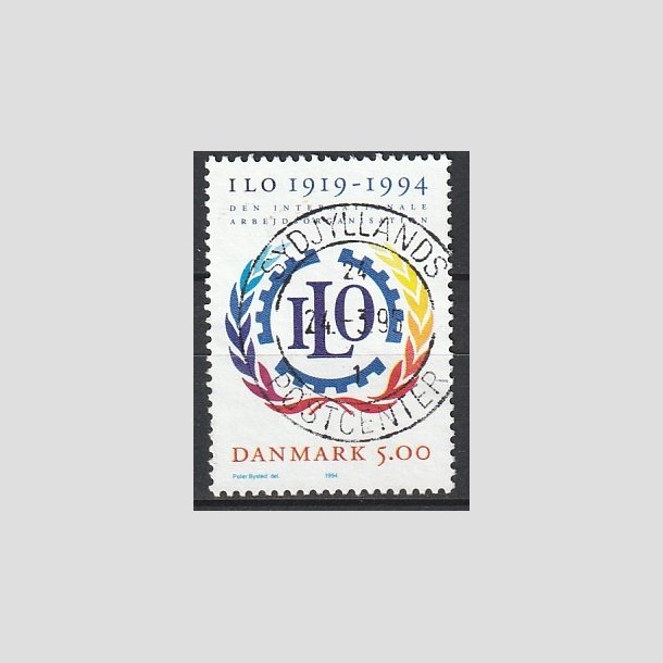 FRIMRKER DANMARK | 1994 - AFA 1075 - ILO 75 r - 5,00 Kr. flerfarvet - Pragt Stemplet