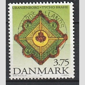 FRIM�RKER DANMARK | 1995 - AFA 1101 - Tycho Brahe - 3,75 Kr. flerfarvet - Pragt Stemplet