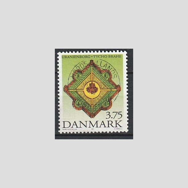 FRIMRKER DANMARK | 1995 - AFA 1101 - Tycho Brahe - 3,75 Kr. flerfarvet - Pragt Stemplet