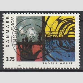 FRIM�RKER DANMARK | 1993 - AFA 1041 - Nutidskunst - 3,75 Kr. flerfarvet - Pragt Stemplet