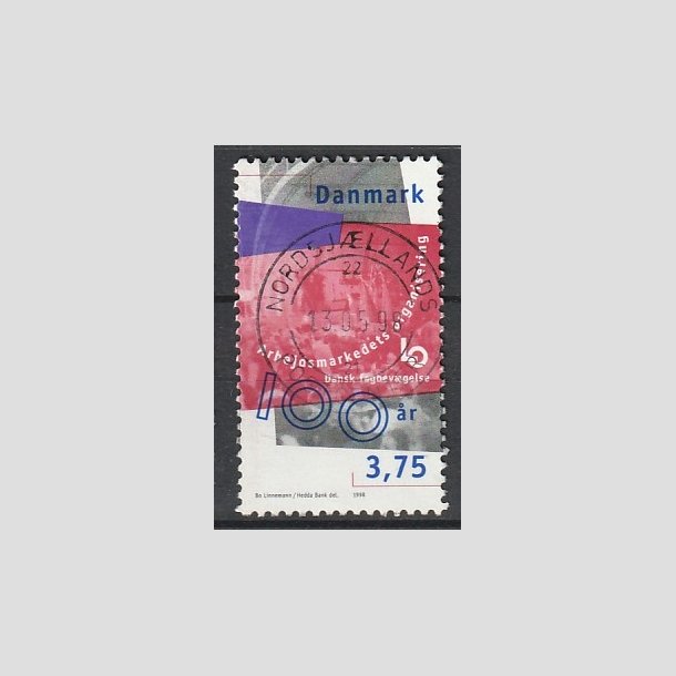 FRIMRKER DANMARK | 1998 - AFA 1165 - Arbejdsmarkedet - 3,75 Kr. flerfarvet - Pragt Stemplet