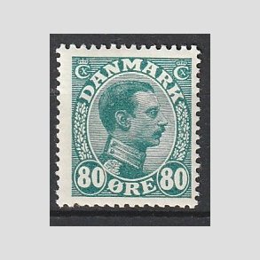 FRIMRKER DANMARK | 1915 - AFA 84 - Chr. X 80 re blgrn - Ubrugt