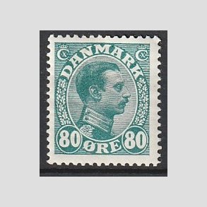 FRIMRKER DANMARK | 1915 - AFA 84 - Chr. X 80 re blgrn - Ubrugt