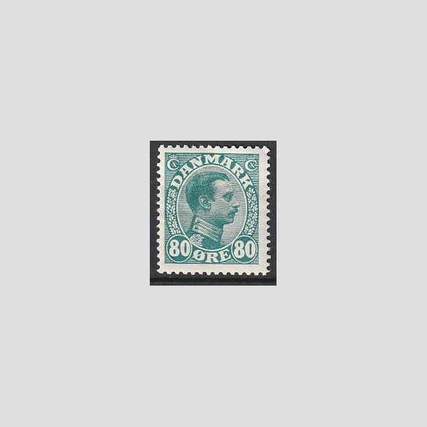 FRIMRKER DANMARK | 1915 - AFA 84 - Chr. X 80 re blgrn - Ubrugt