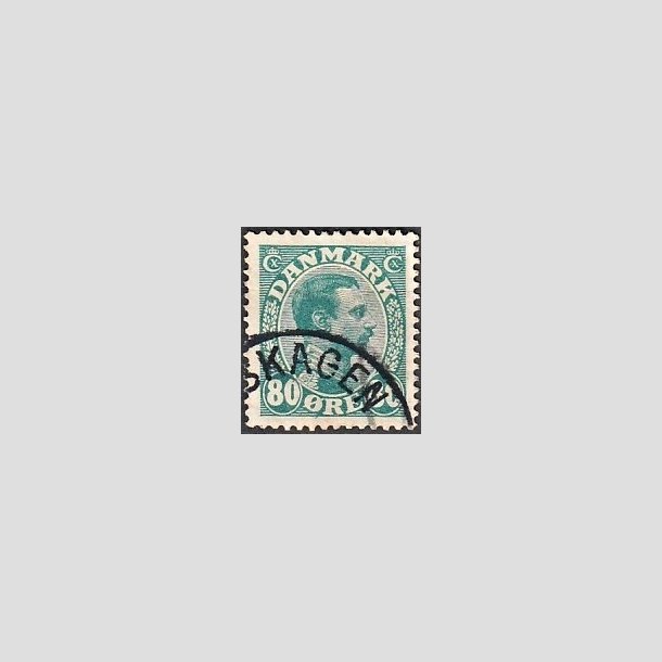 FRIMRKER DANMARK | 1915 - AFA 84 - Chr. X 80 re blgrn - Lux Stemplet "SKAGEN"