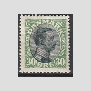 FRIMRKER DANMARK | 1918-20 - AFA 103 - Chr. X 30 re grn/sort - Ubrugt
