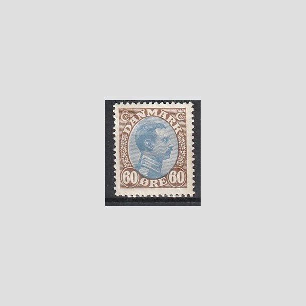 FRIMRKER DANMARK | 1918-20 - AFA 107 - Chr. X 60 re brun/bl - Ubrugt