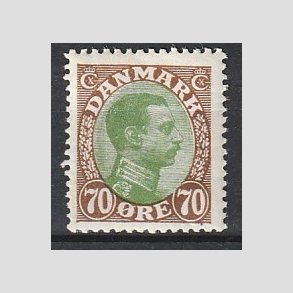 FRIMRKER DANMARK | 1918-20 - AFA 108 - Chr. X 70 re brun/grn - Ubrugt