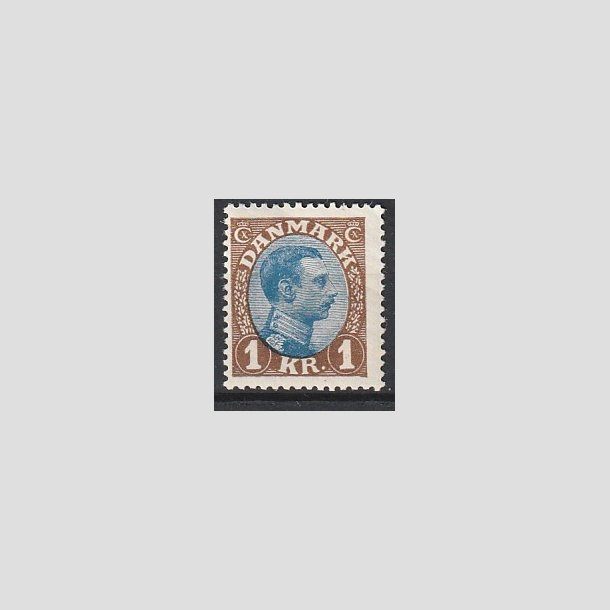 FRIMRKER DANMARK | 1921-22 - AFA 131 - Chr. X 1 Kr. brun/bl Type I - Ubrugt