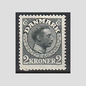 FRIMRKER DANMARK | 1913 - AFA 76 - Chr. X 2 Kroner skifergr - Ubrugt