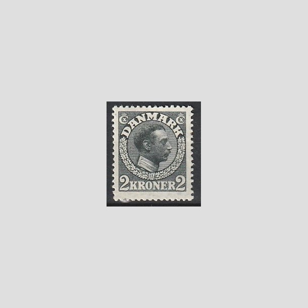 FRIMRKER DANMARK | 1913 - AFA 76 - Chr. X 2 Kroner skifergr - Ubrugt