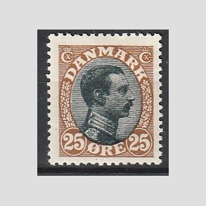 FRIMRKER DANMARK | 1918-20 - AFA 101 - Chr. X 25 re brun/sort - Ubrugt