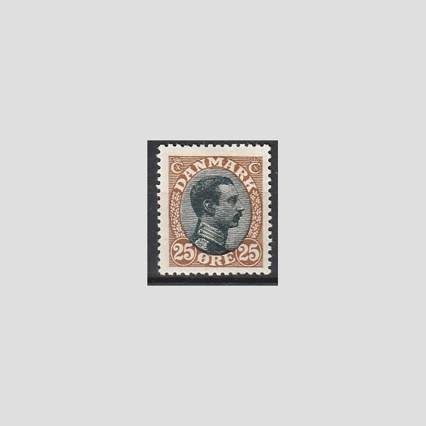 FRIMRKER DANMARK | 1918-20 - AFA 101 - Chr. X 25 re brun/sort - Ubrugt