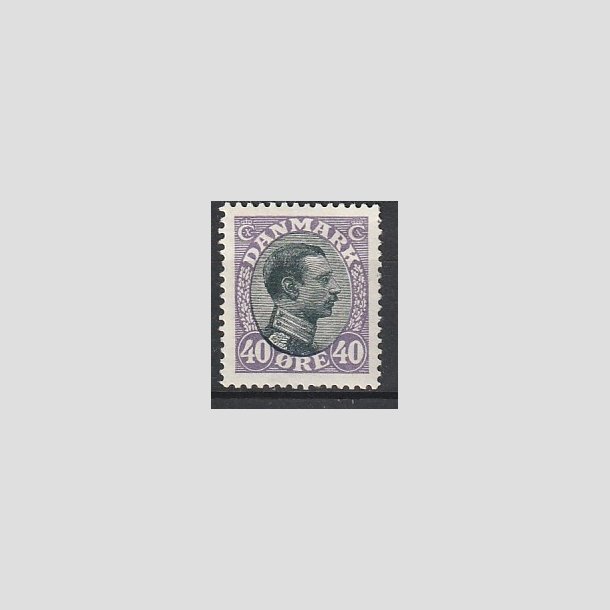 FRIMRKER DANMARK | 1918-20 - AFA 105 - Chr. X 40 re lilla/sort - Ubrugt