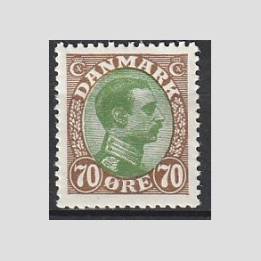 FRIMRKER DANMARK | 1918-20 - AFA 108 - Chr. X 70 re brun/grn - Ubrugt