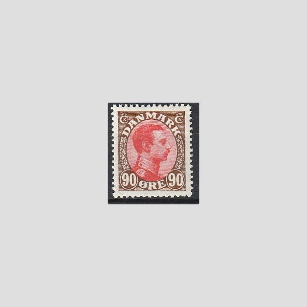 FRIMRKER DANMARK | 1918-20 - AFA 109 - Chr. X 90 re brun/rd - Ubrugt