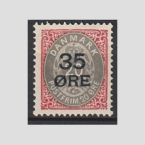 FRIMRKER DANMARK | 1912 - AFA 61 - 35/20 res Provisorier karmin/gr - Ubrugt