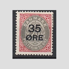 FRIMRKER DANMARK | 1912 - AFA 61 - 35/20 res Provisorier karmin/gr - Ubrugt