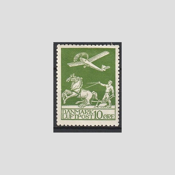 FRIMRKER DANMARK | 1925 - AFA 144 - Gl. Luftpost 10 re grn - Ubrugt