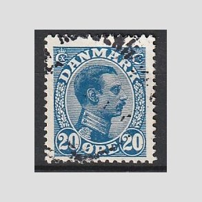 FRIMRKER DANMARK | 1913 - AFA 71y - VARIANT Chr. X 20 re bl - Stemplet