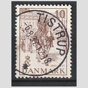 FRIM�RKER DANMARK | 1937 - AFA 240 - Chr. X 25 �re jubil�um 10 �re brun - Lux Stemplet 