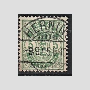 FRIM�RKER DANMARK | 1895 - AFA 34C - 5 �re gr�n - Lux Stemplet 
