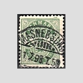 FRIM�RKER DANMARK | 1895 - AFA 34B - 5 �re gr�n - Lux Stemplet 
