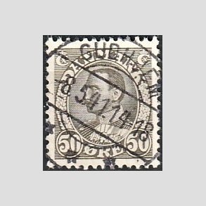 FRIMRKER DANMARK | 1934 - AFA 209 - Chr. X 50 re gr - Lux Stemplet 