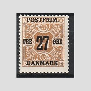 FRIMRKER DANMARK | 1918 - AFA 93 - 27 re/41 re brun provisorium - Postfrisk