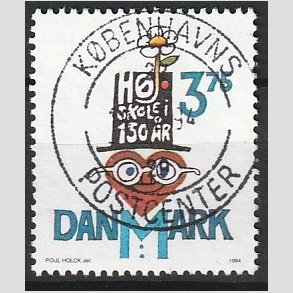 FRIM�RKER DANMARK | 1994 - AFA 1083 - H�jskolebev�gelsen 150 �r - 3,75 Kr. flerfarvet - Pragt Stemplet
