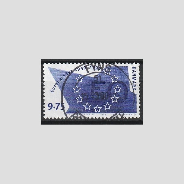 FRIMRKER DANMARK | 1999 - AFA 1211 - Europardet 50 r - 9,75 Kr. bl - Pragt Stemplet